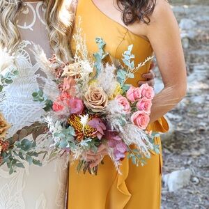 One-Shoulder Dress in Mustard Yellow